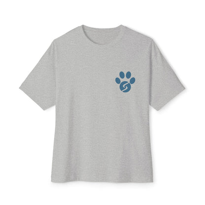 Unisex Oversized Boxy Tee, Gym Dog Edition (dark logo)