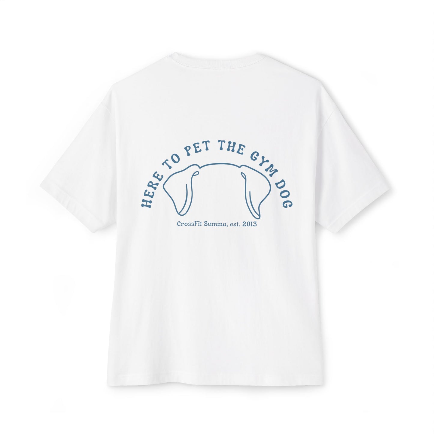 Unisex Oversized Boxy Tee, Gym Dog Edition (dark logo)