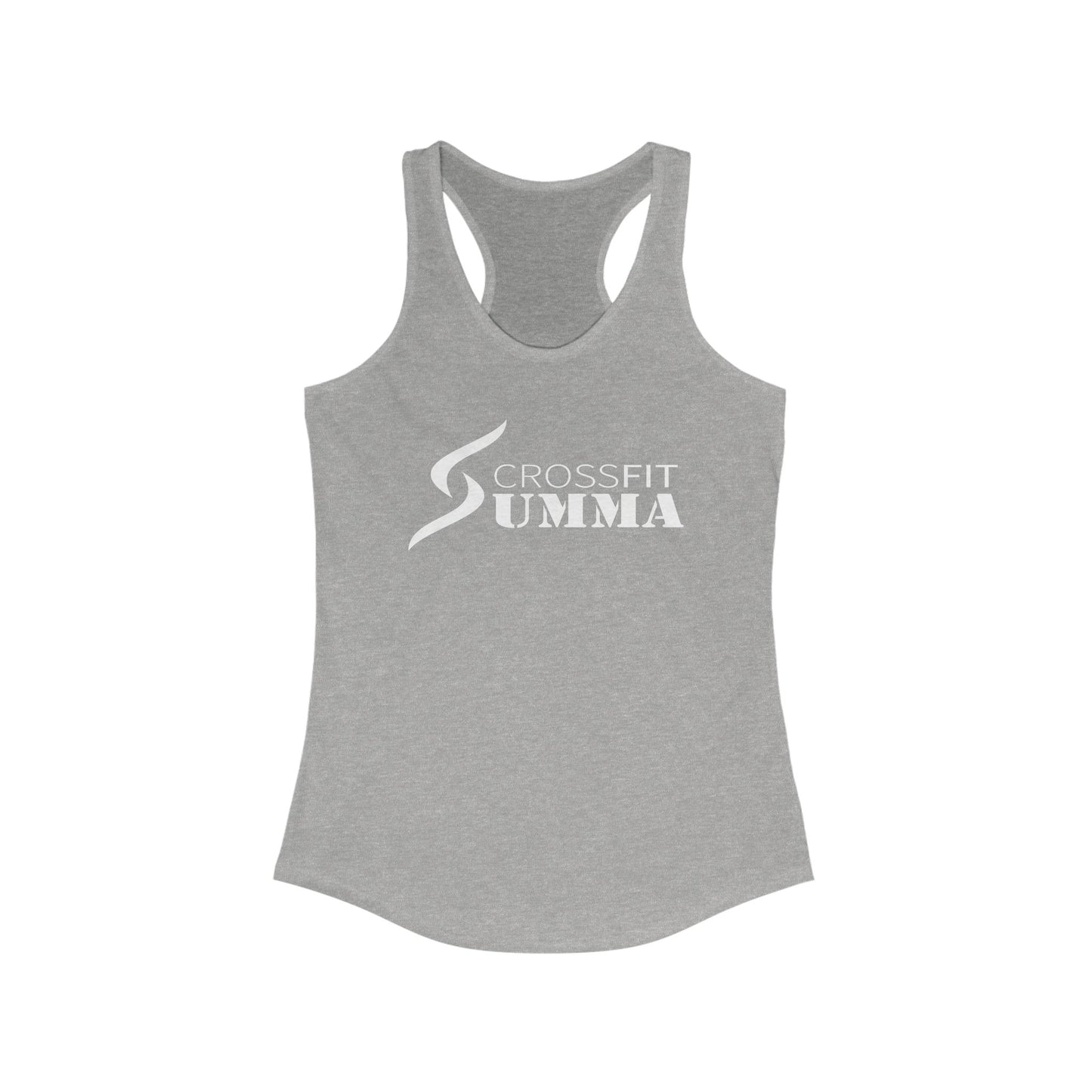 Women's Ideal Racerback Tank, White Classic Logo