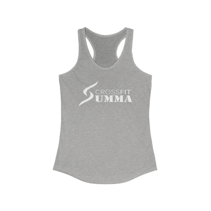 Women's Ideal Racerback Tank, White Classic Logo
