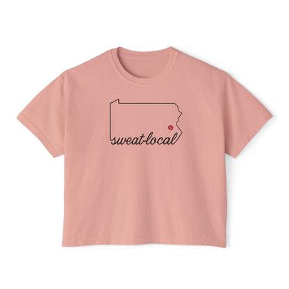 "Sweat Local" Women's Boxy Tee (Comfort Colors)