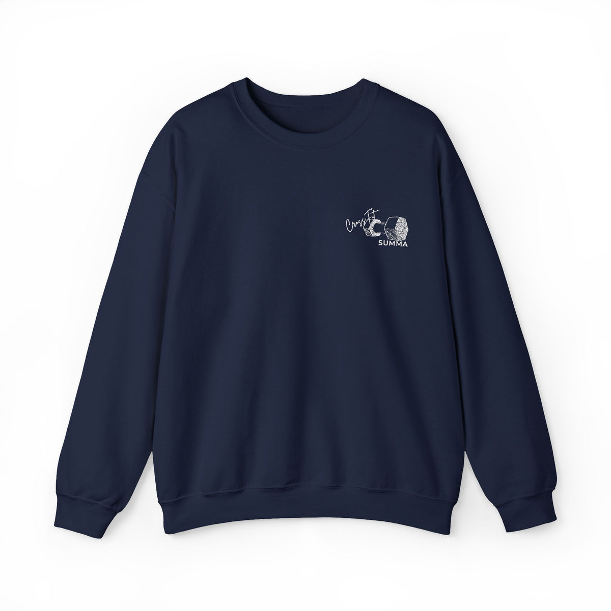 Gildan Crewneck Sweatshirt — Embroidery, White DB Chest Logo
