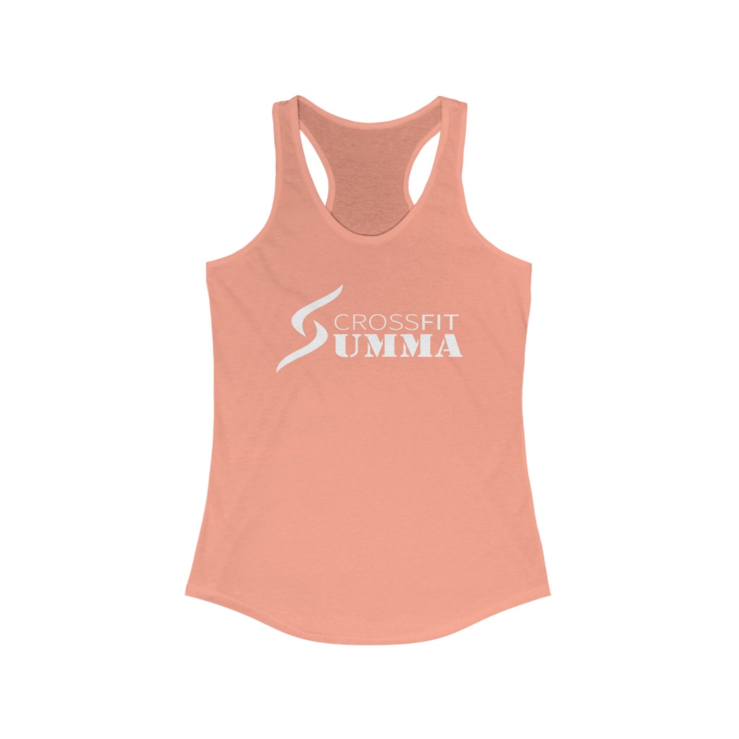 Women's Ideal Racerback Tank, White Classic Logo