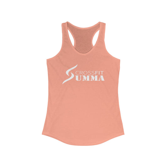 Women's Ideal Racerback Tank, White Classic Logo