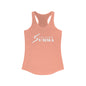 Women's Ideal Racerback Tank, White Classic Logo