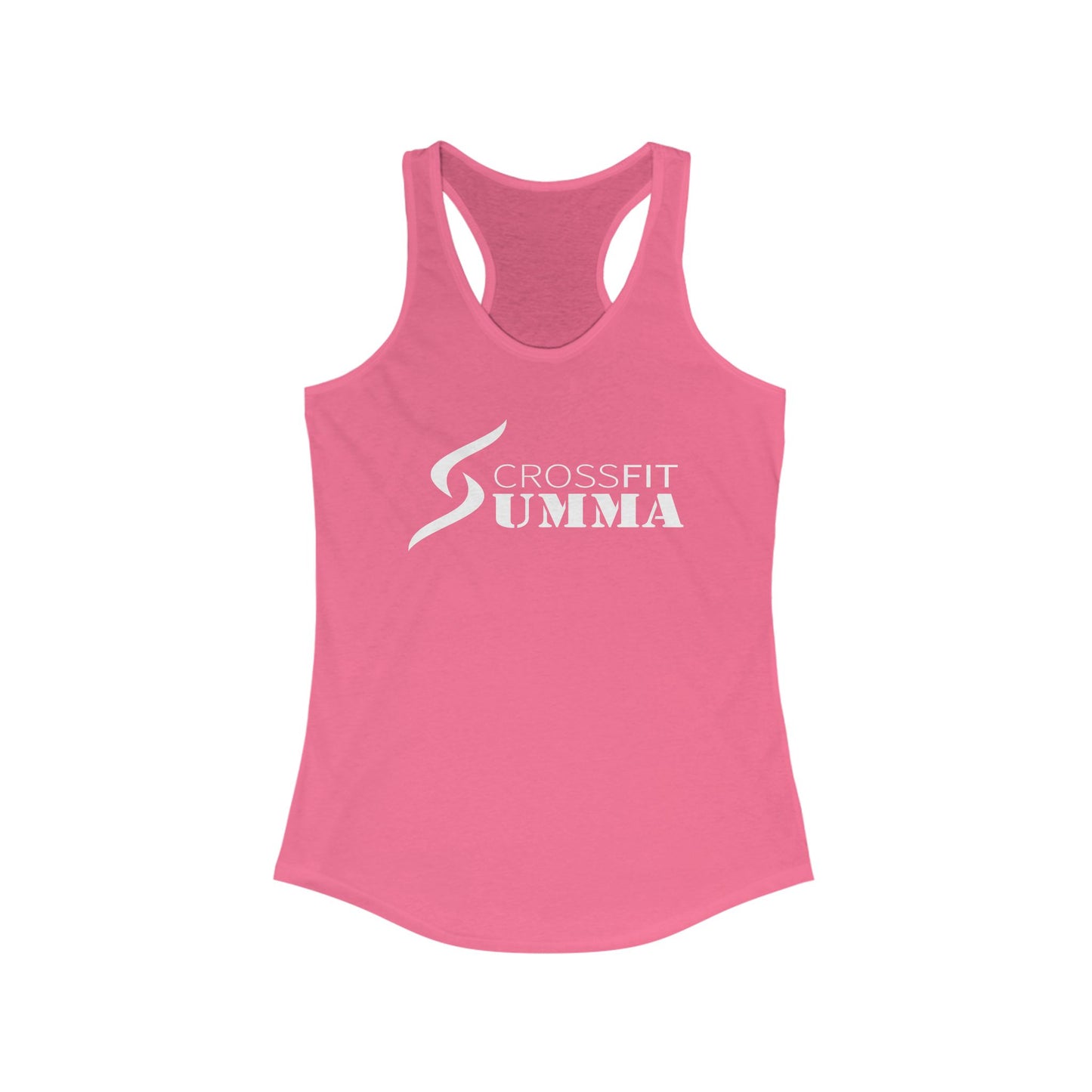 Women's Ideal Racerback Tank, White Classic Logo