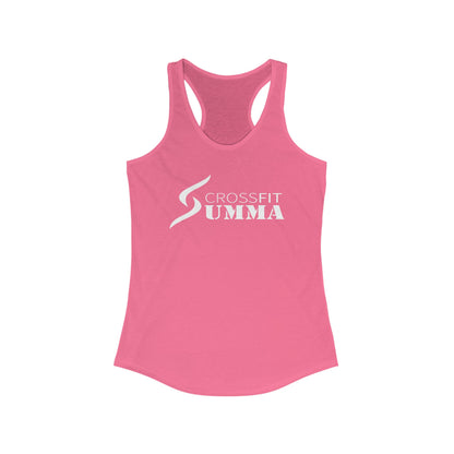 Women's Ideal Racerback Tank, White Classic Logo