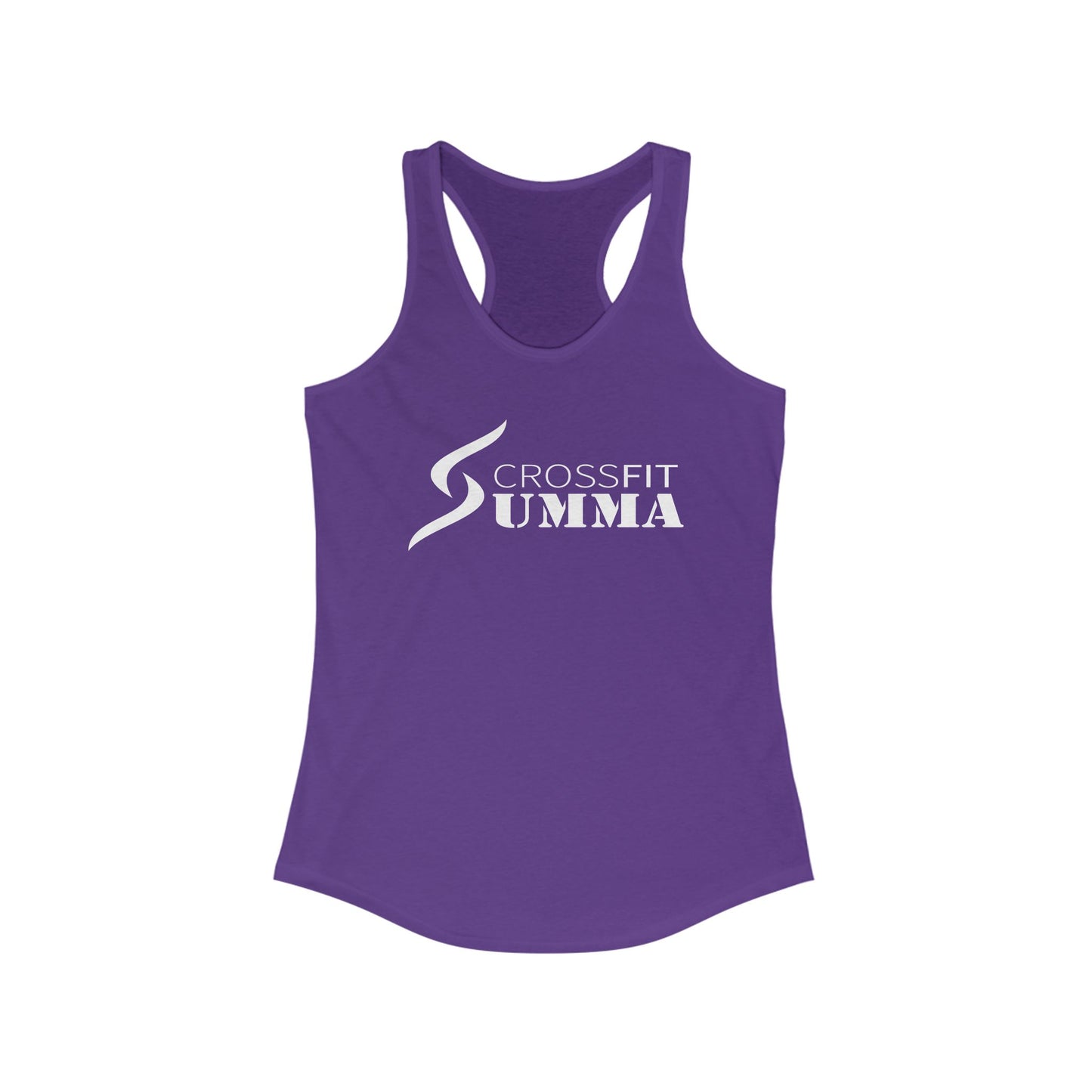 Women's Ideal Racerback Tank, White Classic Logo