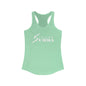Women's Ideal Racerback Tank, White Classic Logo