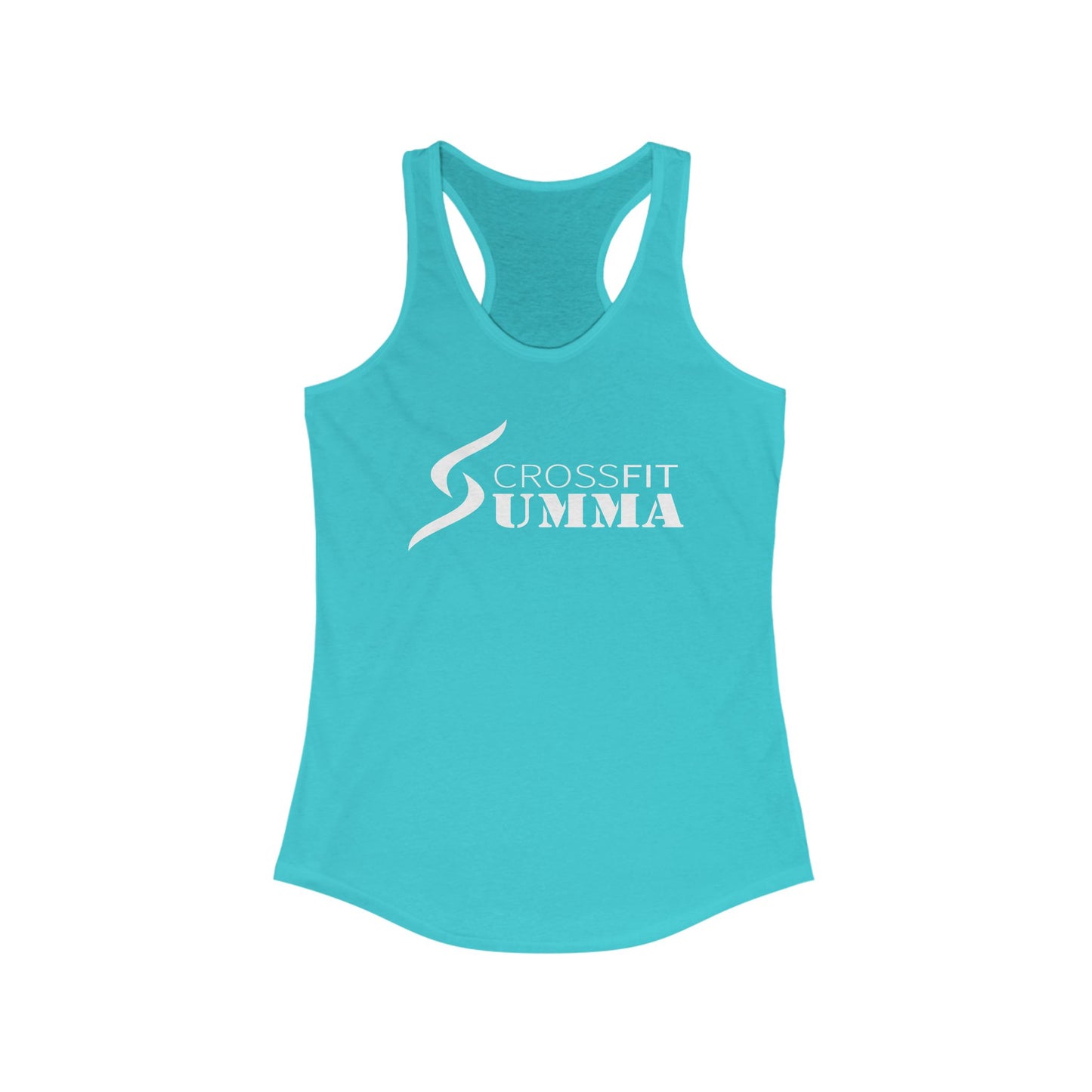 Women's Ideal Racerback Tank, White Classic Logo