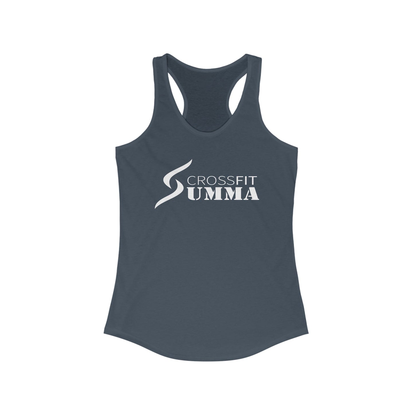 Women's Ideal Racerback Tank, White Classic Logo
