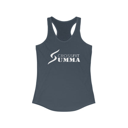 Women's Ideal Racerback Tank, White Classic Logo
