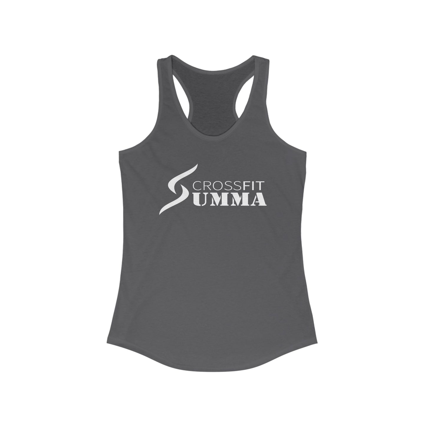 Women's Ideal Racerback Tank, White Classic Logo