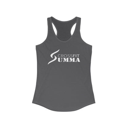 Women's Ideal Racerback Tank, White Classic Logo