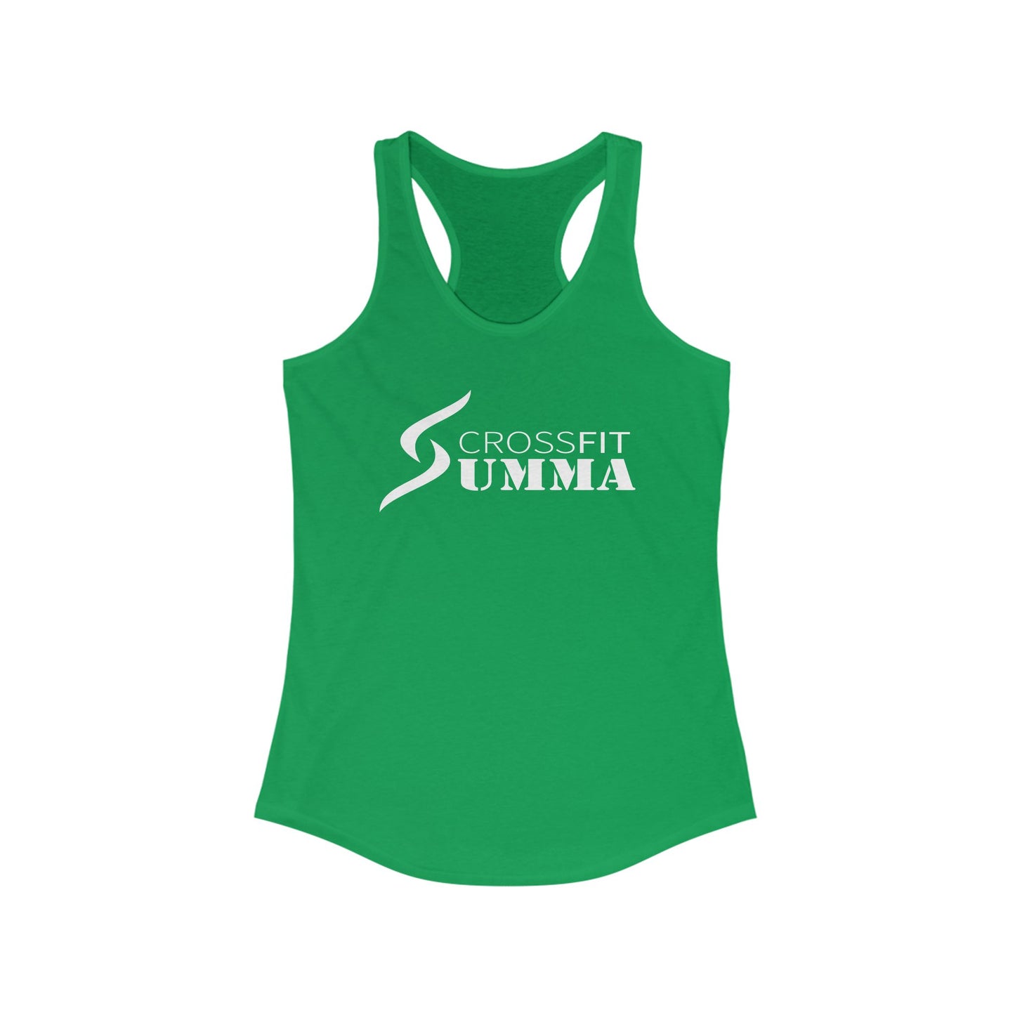 Women's Ideal Racerback Tank, White Classic Logo