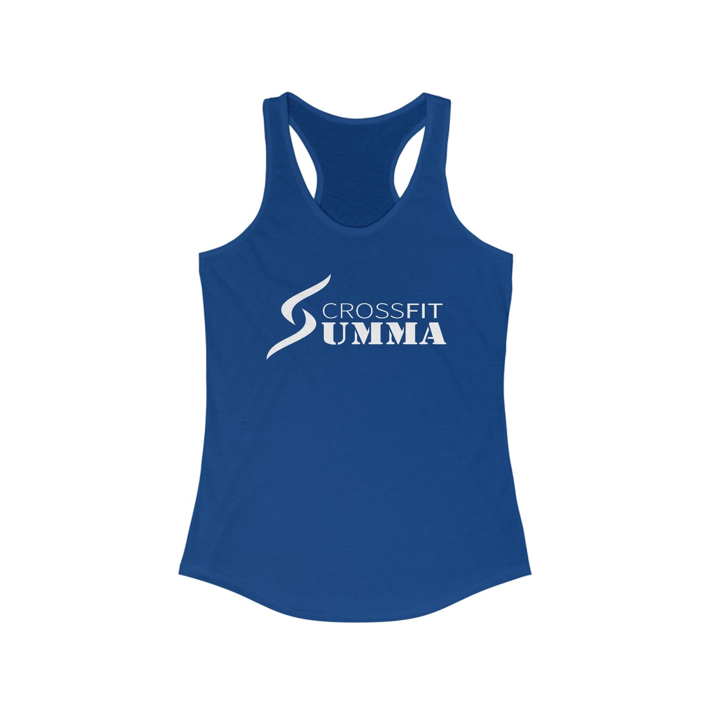 Women's Ideal Racerback Tank, White Classic Logo