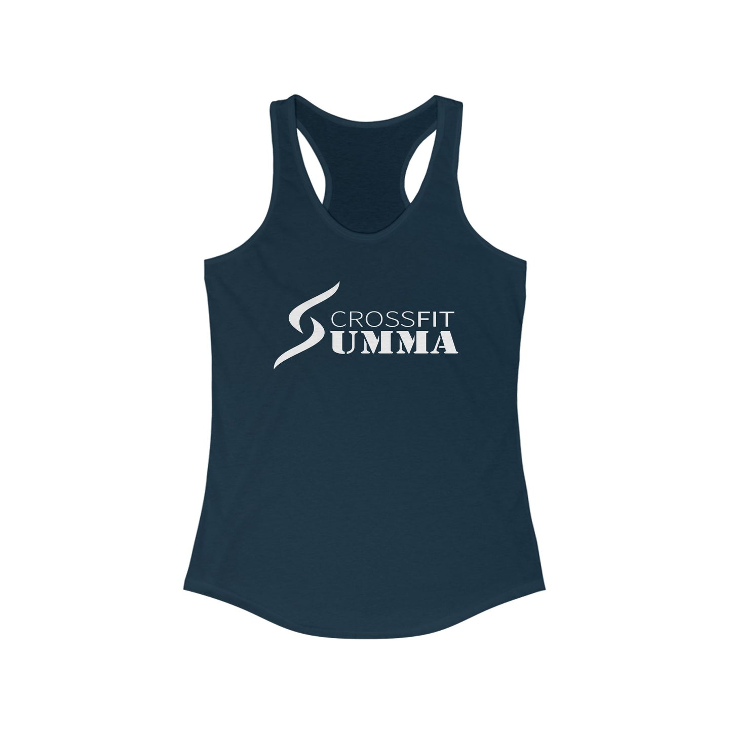 Women's Ideal Racerback Tank, White Classic Logo