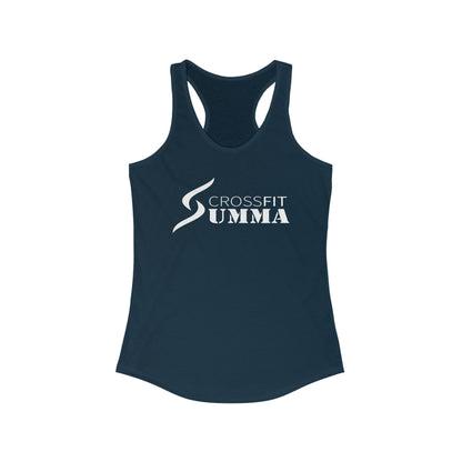 Women's Ideal Racerback Tank, White Classic Logo