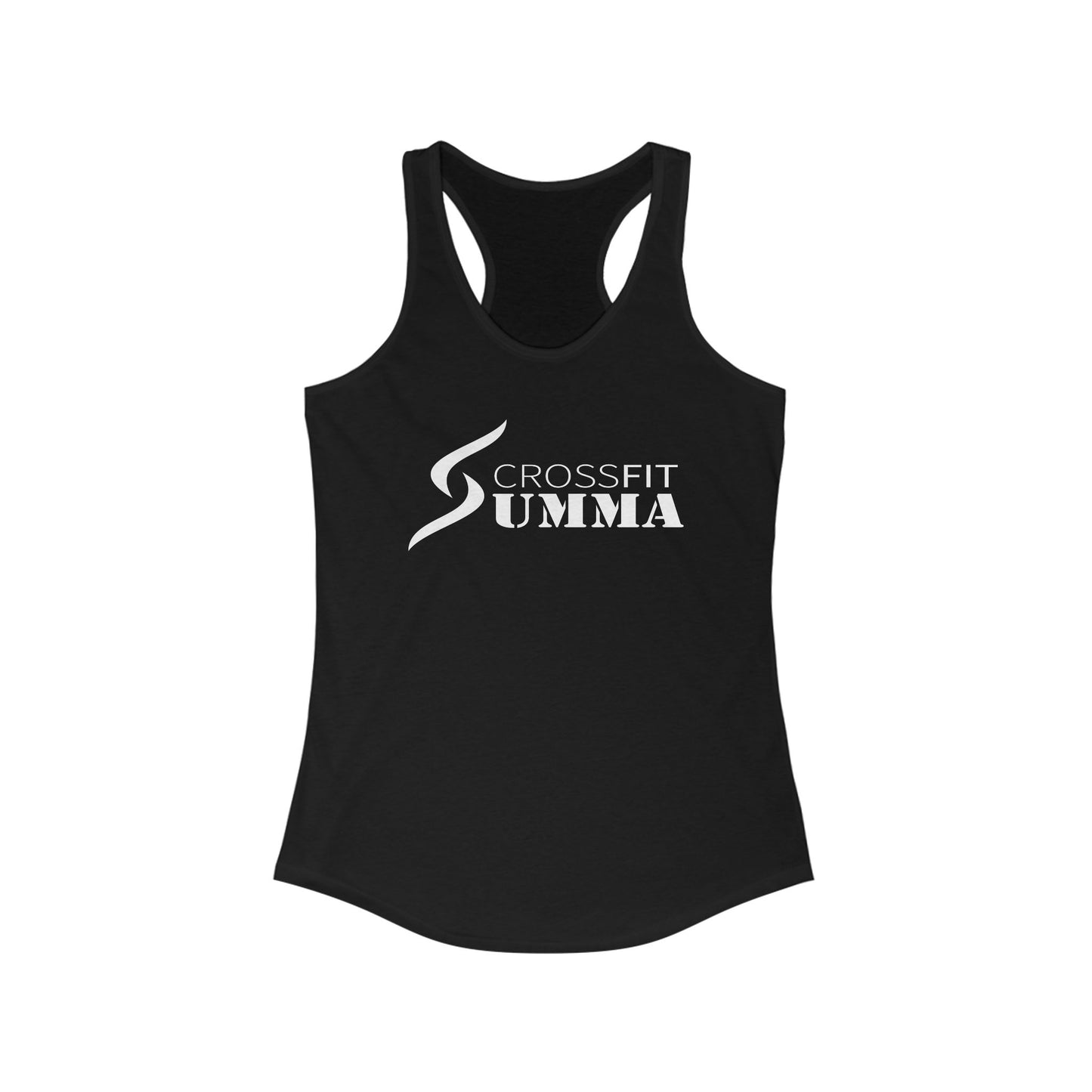 Women's Ideal Racerback Tank, White Classic Logo