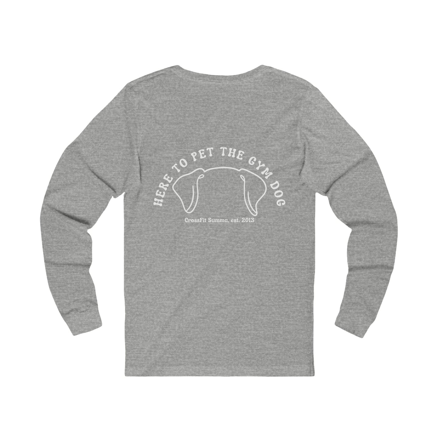 Unisex Long Sleeve Tee: Gym Dog Edition, white logo