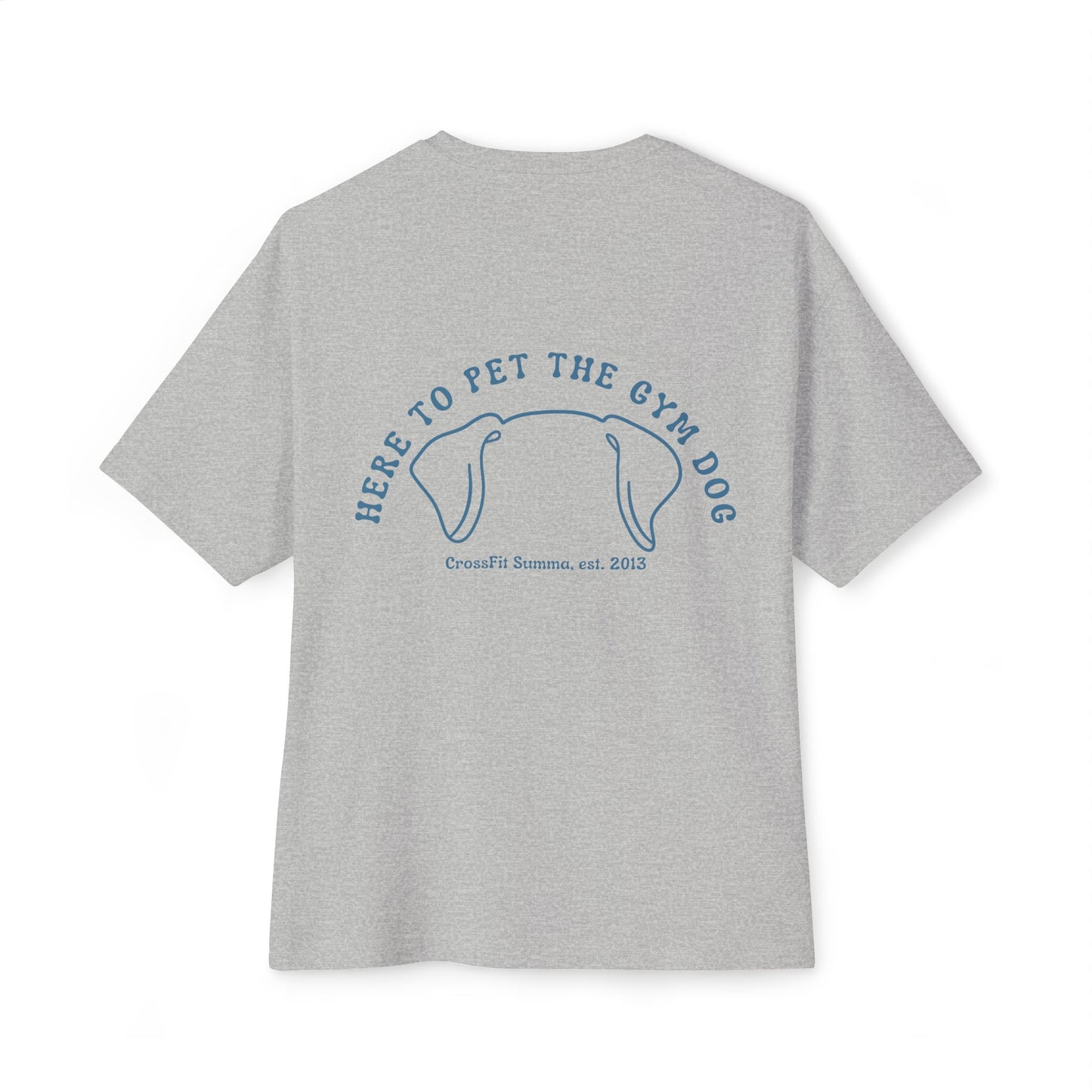 Unisex Oversized Boxy Tee, Gym Dog Edition (dark logo)