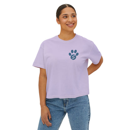 Women's Boxy Tee, Gym Dog Edition (dark logo)