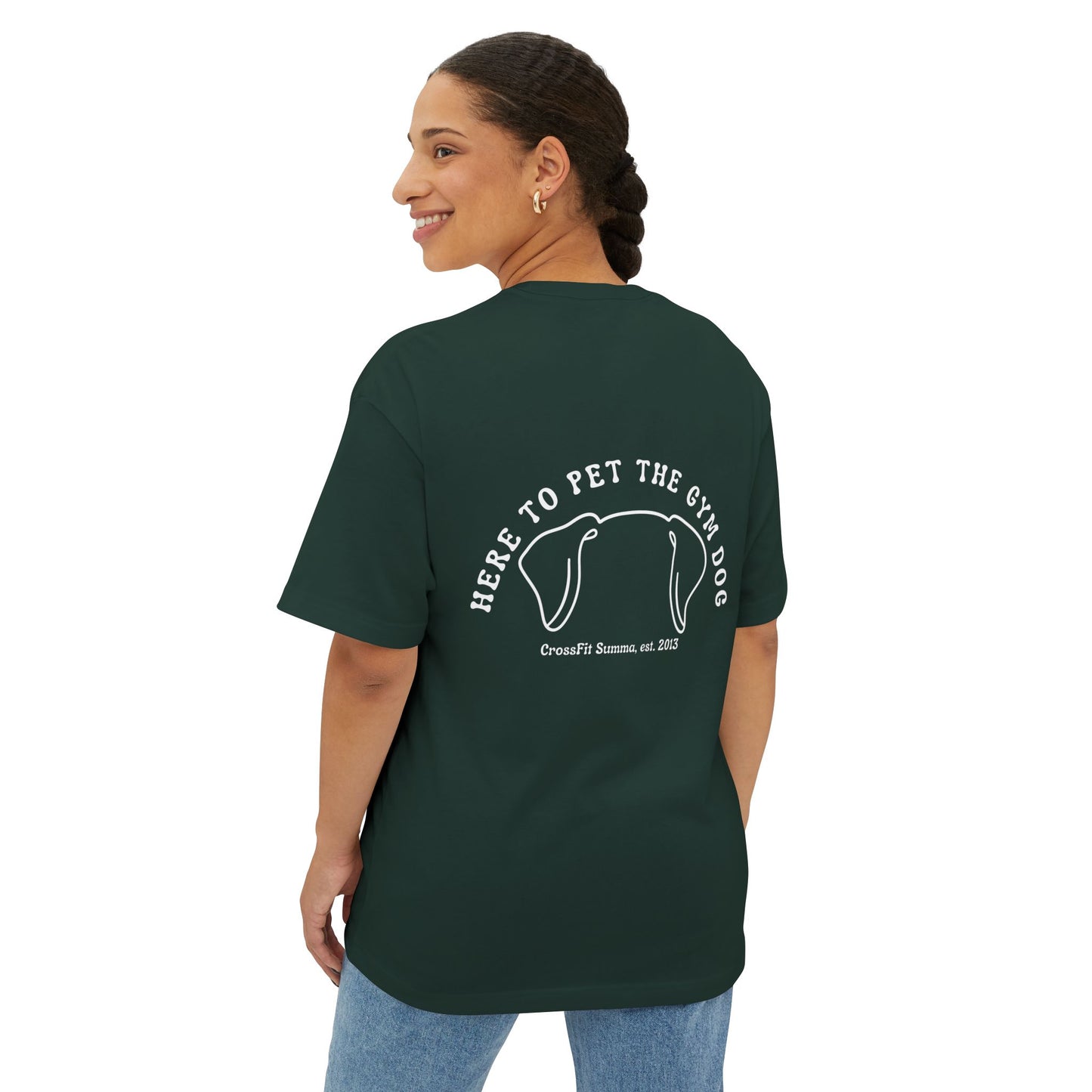 Unisex Oversized Boxy Tee - Gym Dog Edition (Light Logo)