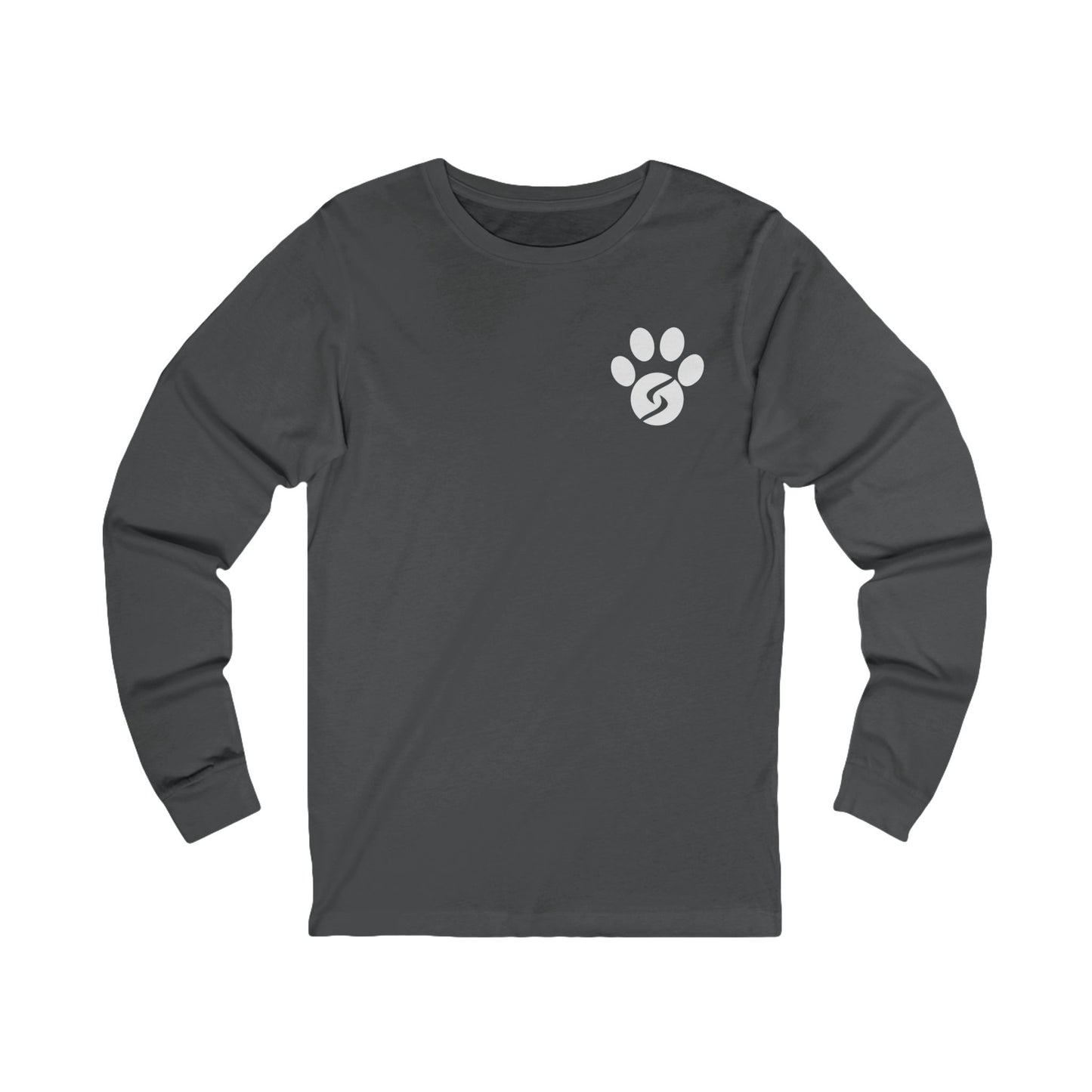 Unisex Long Sleeve Tee: Gym Dog Edition, white logo
