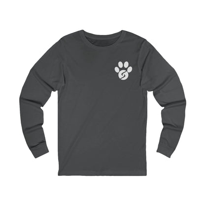 Unisex Long Sleeve Tee: Gym Dog Edition, white logo