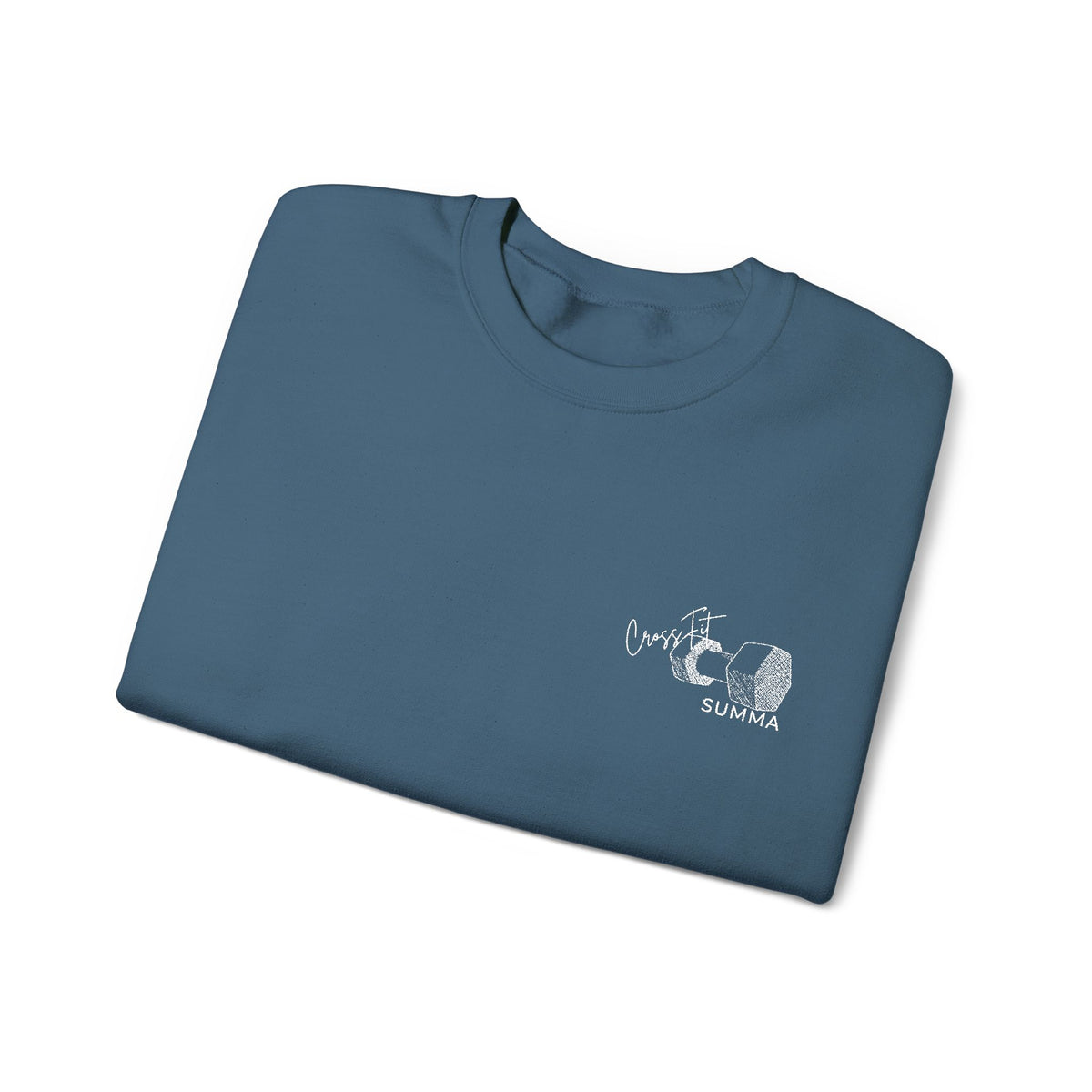 Gildan Crewneck Sweatshirt — Embroidery, White DB Chest Logo