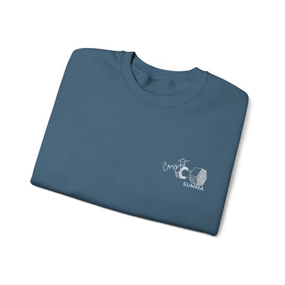 Gildan Crewneck Sweatshirt — Embroidery, White DB Chest Logo