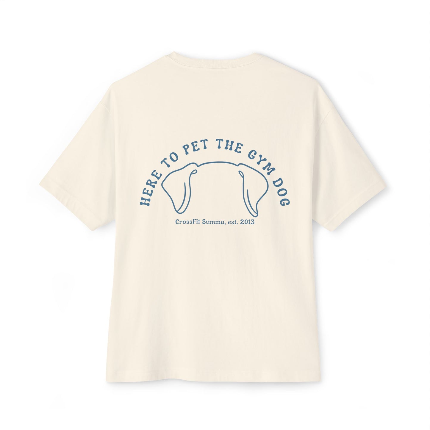 Unisex Oversized Boxy Tee, Gym Dog Edition (dark logo)