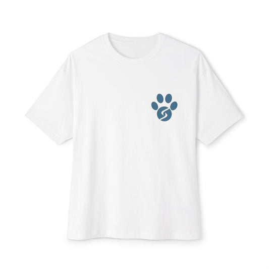 Unisex Oversized Boxy Tee, Gym Dog Edition (dark logo)