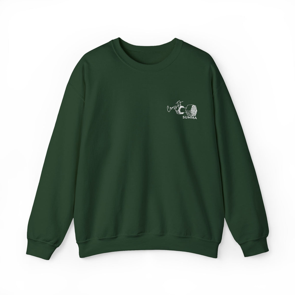 Gildan Crewneck Sweatshirt — Embroidery, White DB Chest Logo