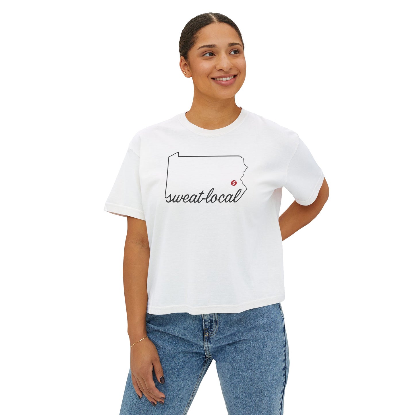 "Sweat Local" Women's Boxy Tee (Comfort Colors)
